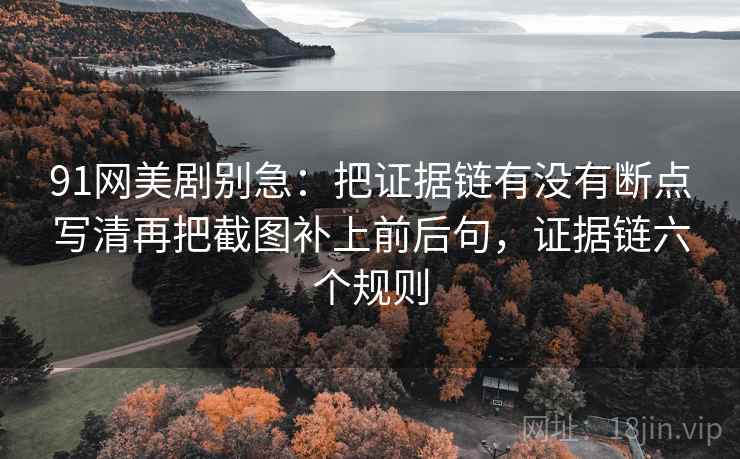 91网美剧别急：把证据链有没有断点写清再把截图补上前后句，证据链六个规则  第2张
